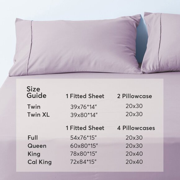 New Sheet Sets - Original Packaging - Purple - Any Size - Picture 4 of 6